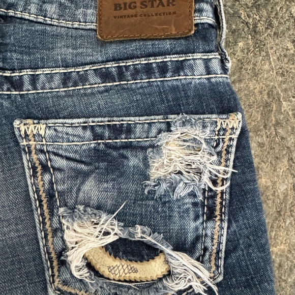 Big Star Blue Jean Shorts Distressed Vintage Style - Picture 5 of 5